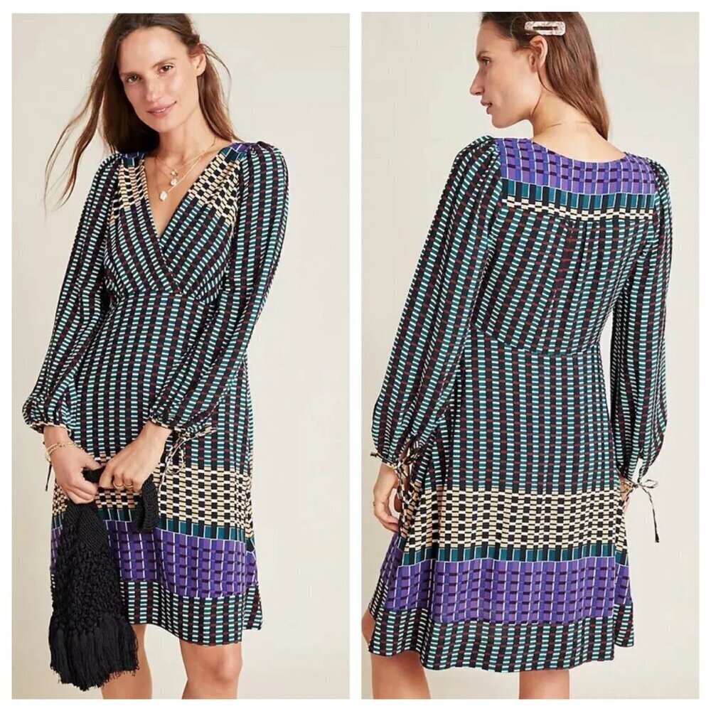 Maeve x Anthropologie Multicolor Gianna Long Sleeve Tunic Dress - 35547